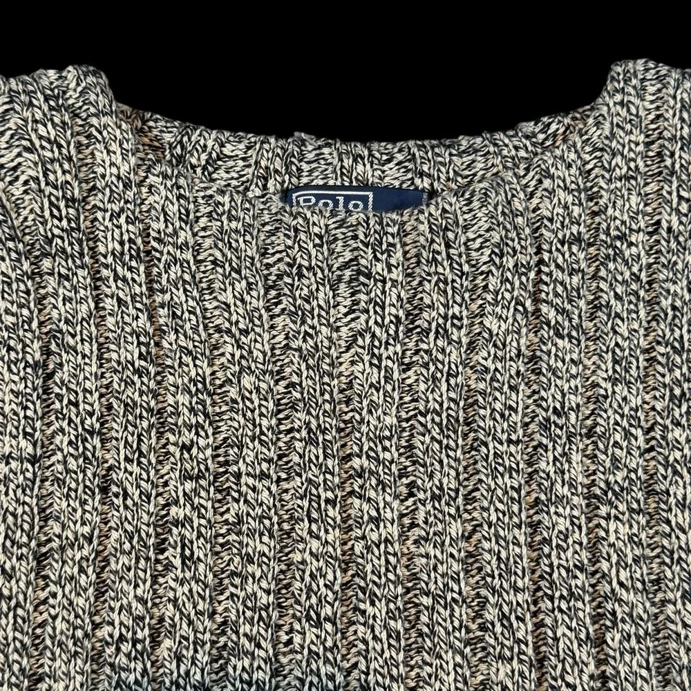 Vintage Polo Ralph Lauren Men's Fisherman Sweater XL Pullover Heavy Knit Navy